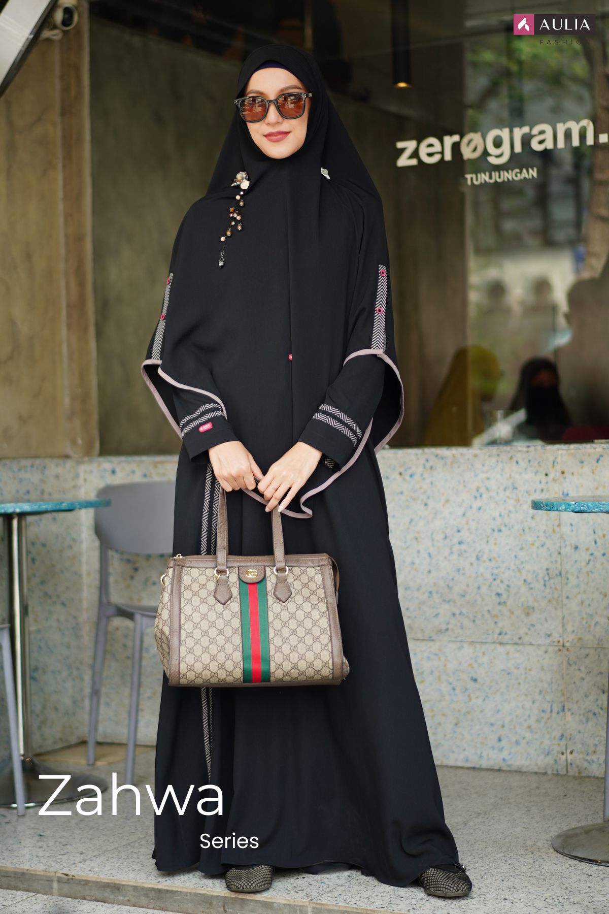 Gamis Zahwa Black Detail