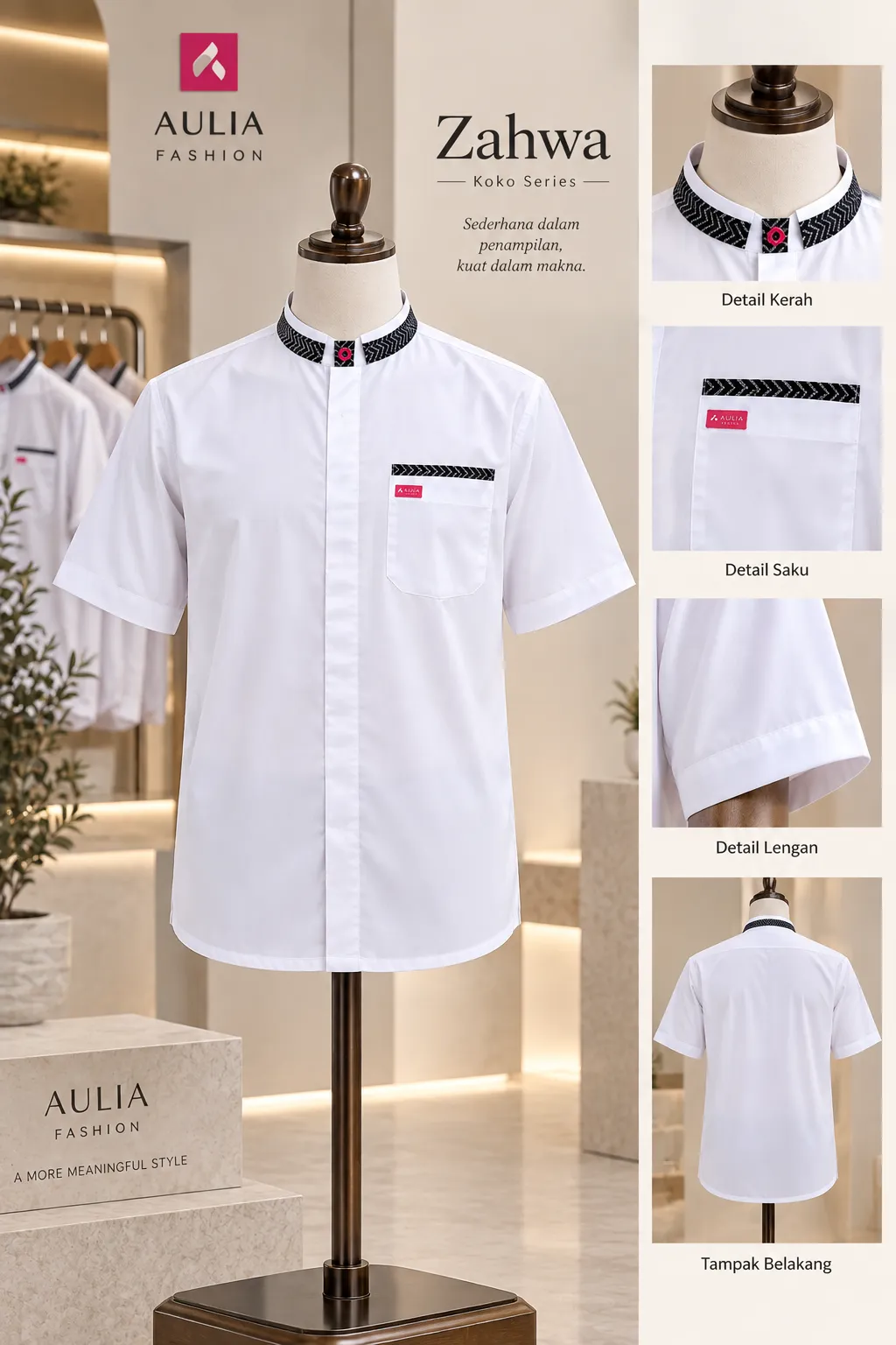 Detail Koko Lengan Panjang Zahwa