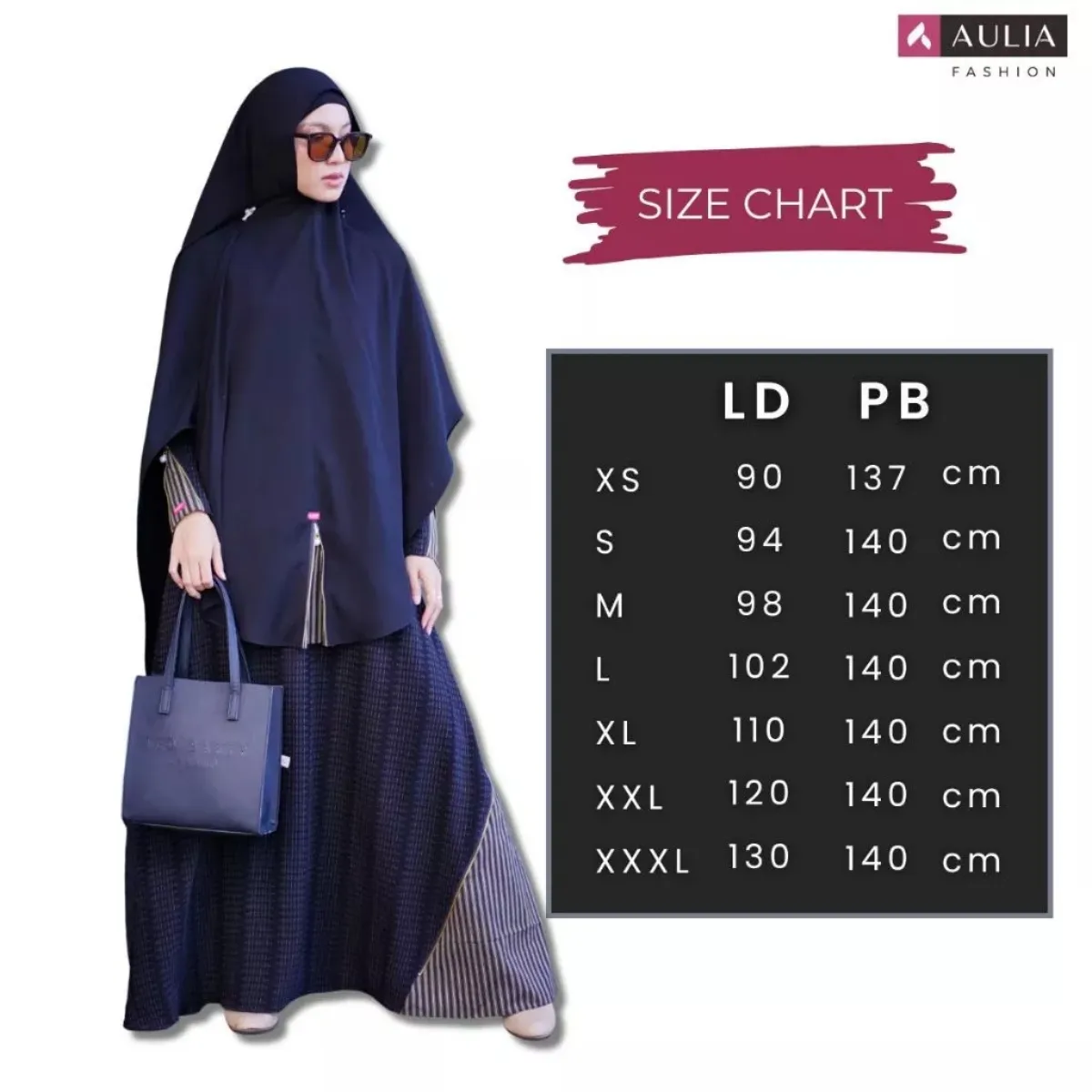 Size Chart Abaya Khadijah
