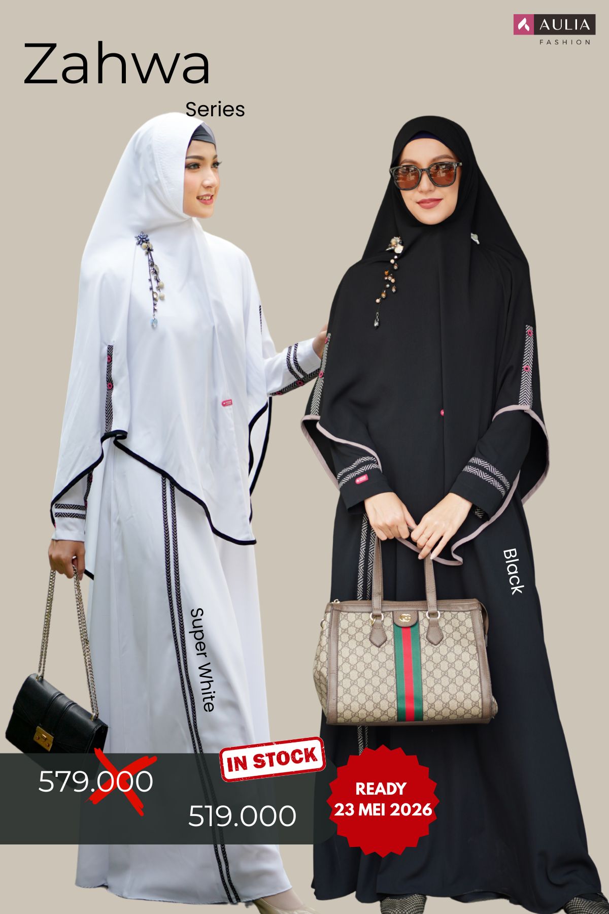 Gamis Zahwa BW (Hitam Putih)