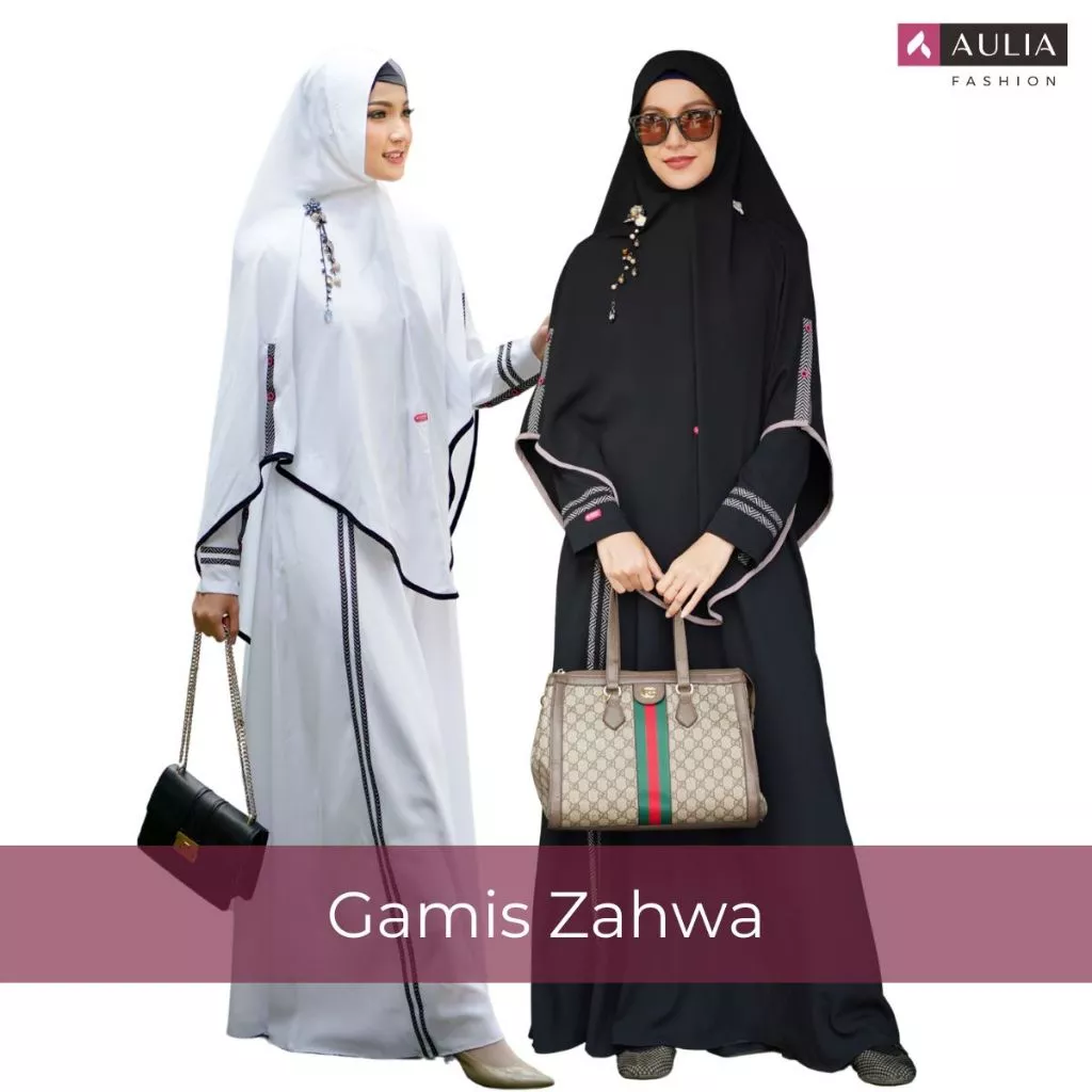 Gamis Zahwa Black and White