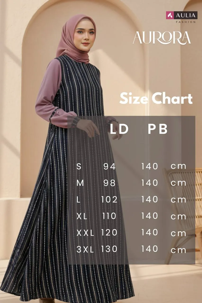 Size Chart Gamis Aurora