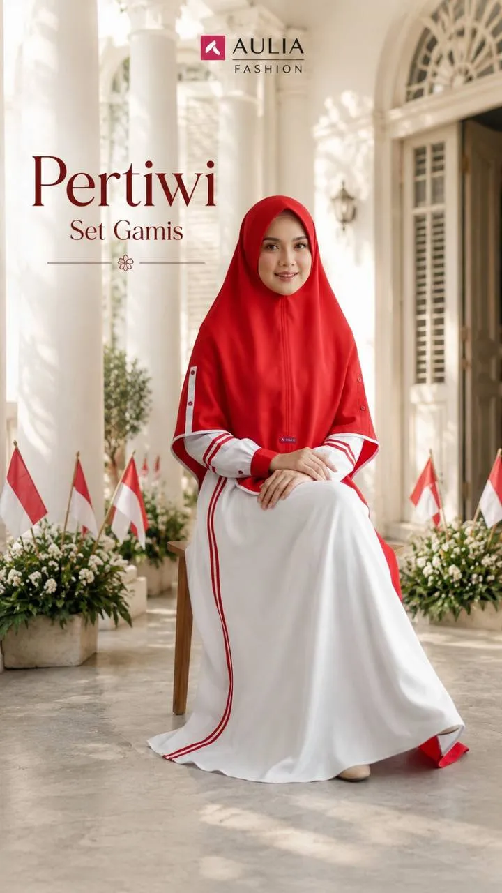 Semangat Kemerdekaan Gamis Pertiwi - Aulia Fashion