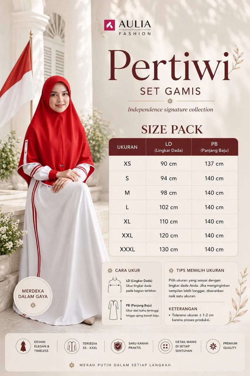 Size Pack Gamis Pertiwi - Aulia Fashion