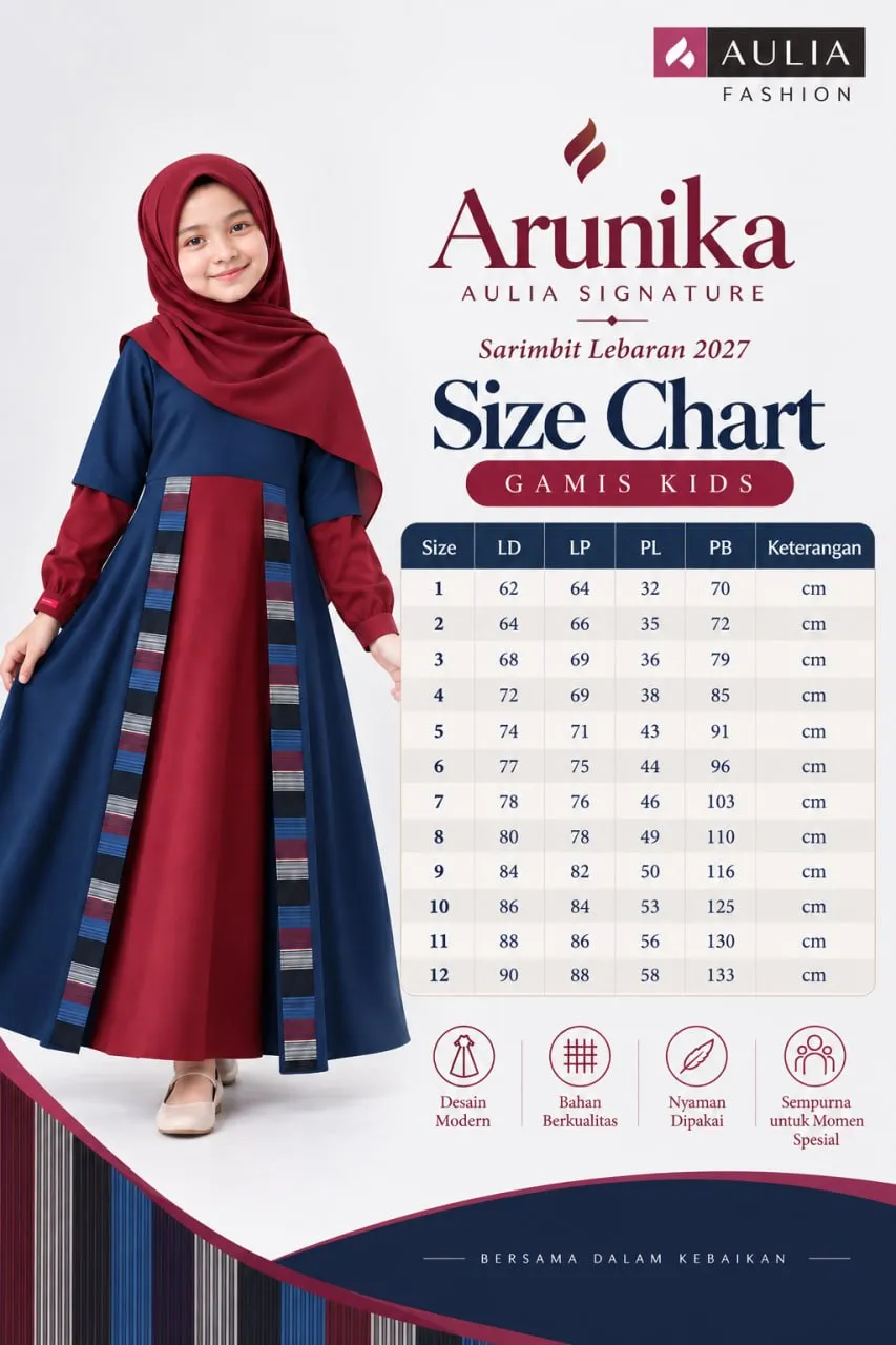 Size Chart Anak Arunika