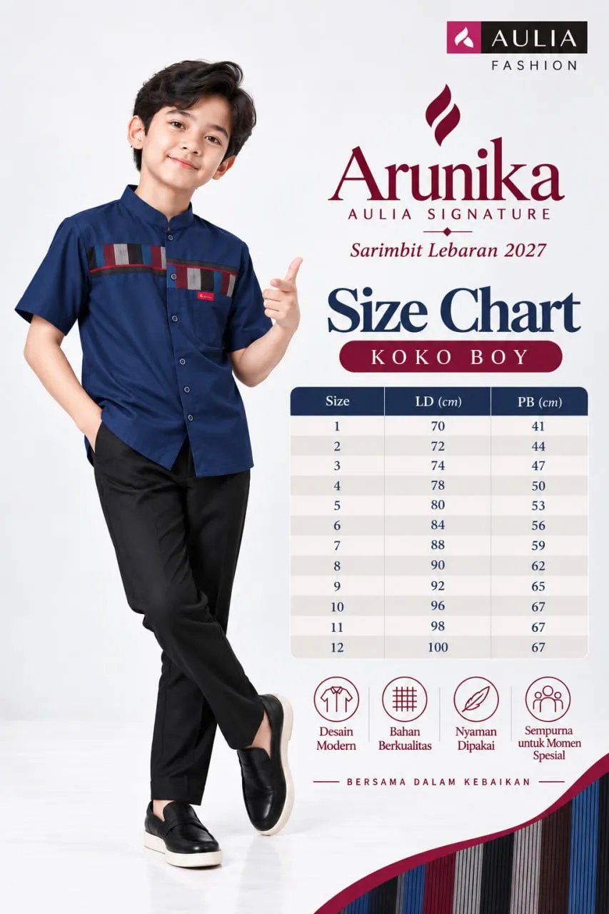 Size Chart Anak Arunika
