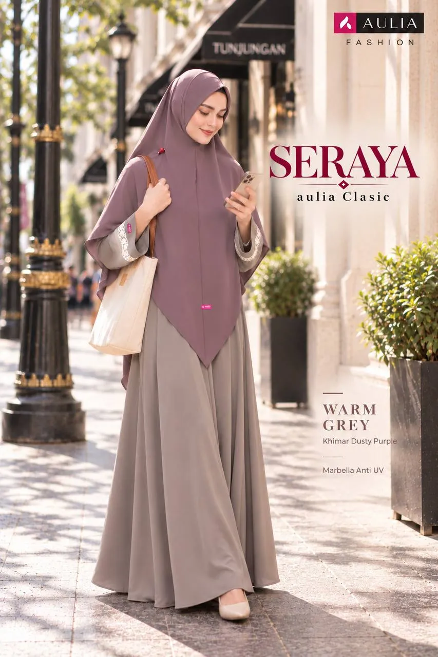 Gamis Seraya warna Warm Grey