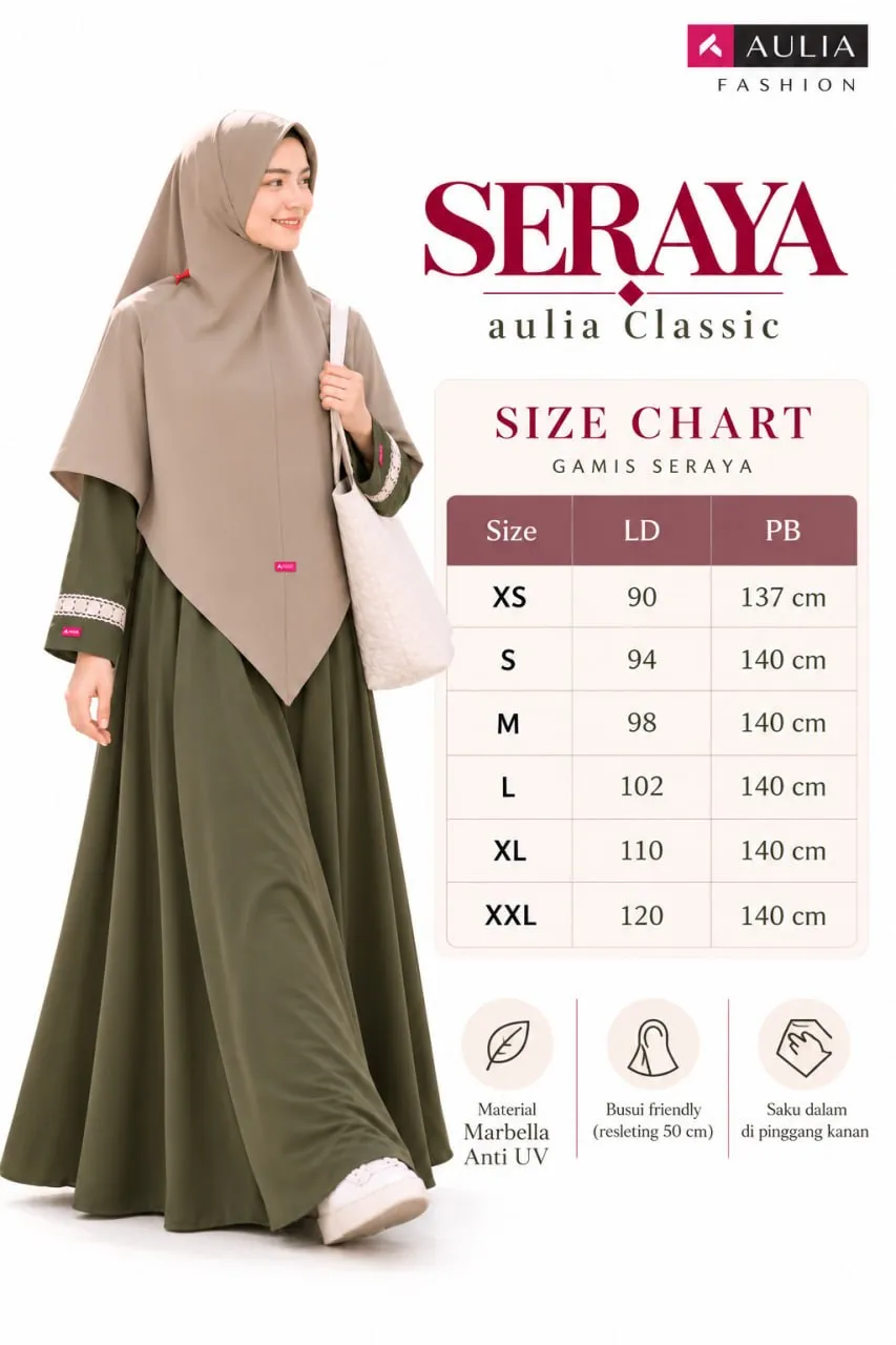 Size Chart Gamis Seraya
