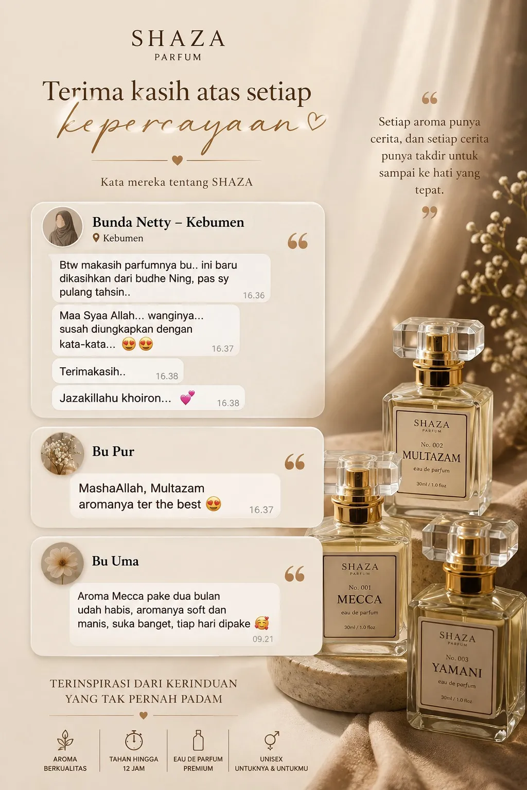 Testimoni Parfum Shaza